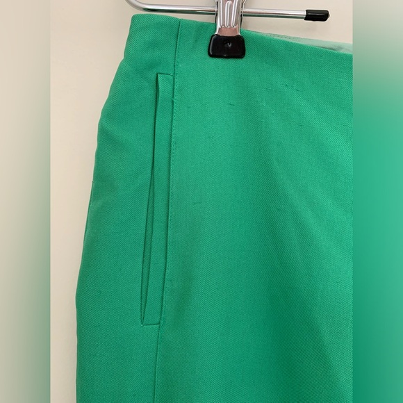 Diane Von Furstenberg Bermuda Shorts Kelly Green Silk - Vintage, Gisi Sz 8 - Picture 4 of 13